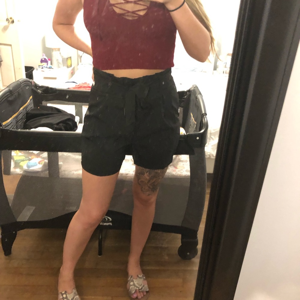 Black Paperbag Shorts